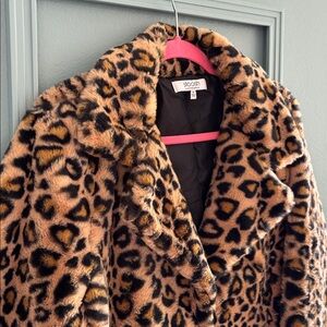Leopard Print Faux Fur Coat